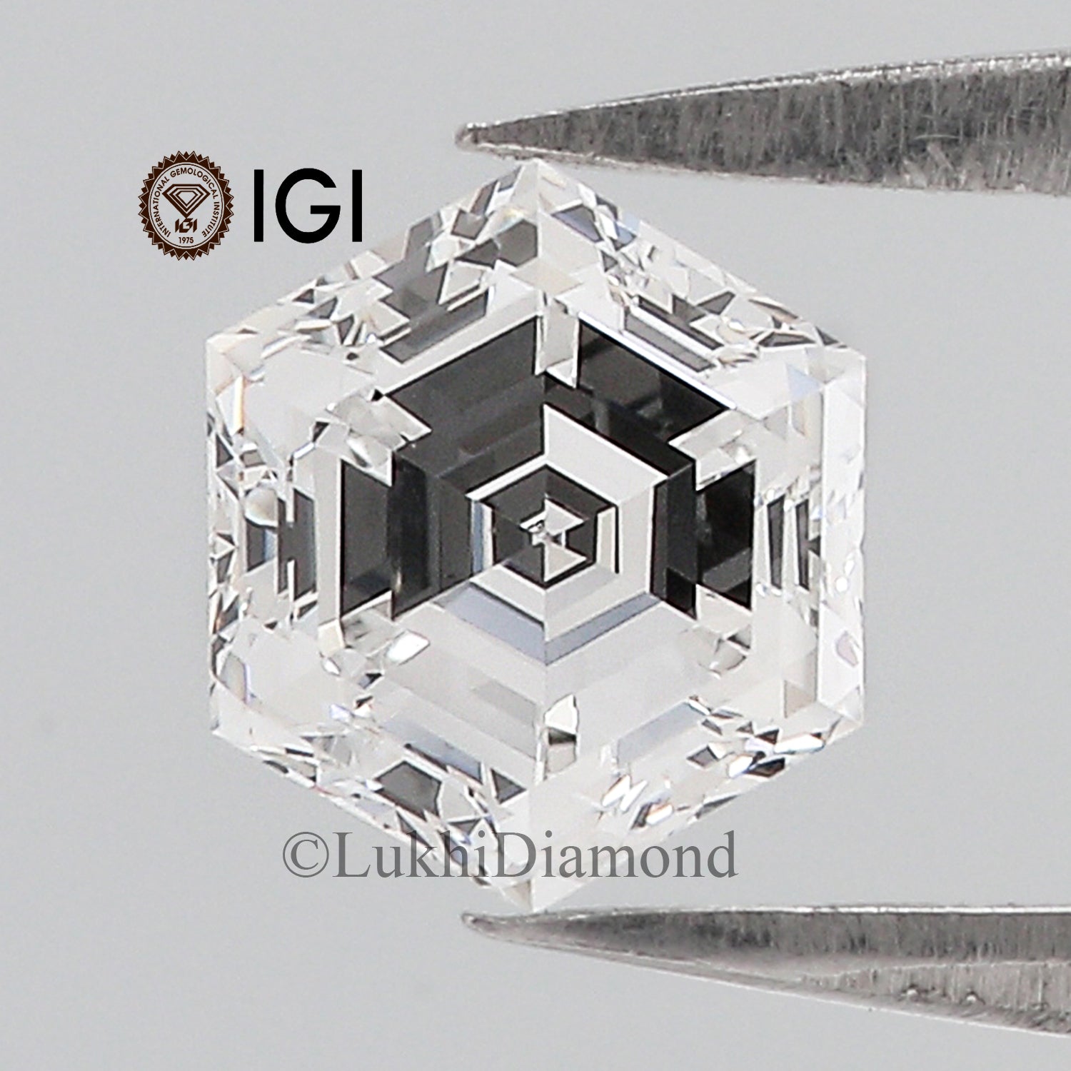 1.00 CT IGI Certified Hexagonal Step Cut Diamond White - E Color VS1 Clarity Lab Grown Diamond Lab Created Diamond Hexagon CVD Diamond Q192