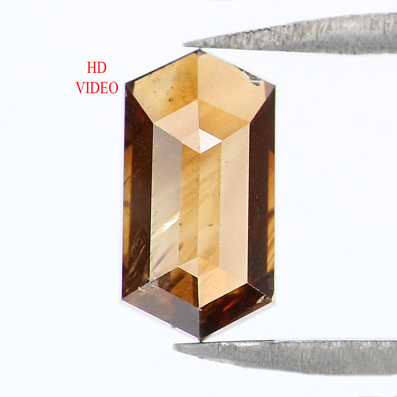 0.76 CT Natural Loose Hexagon Shape Diamond Brown Color Hexagon Shape Diamond 7.40 MM Natural Loose Brown Hexagon Rose Cut Diamond QL1660