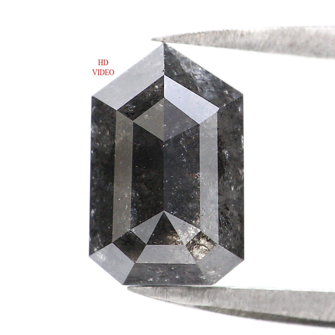 2.26 Ct Natural Loose Shield Shape Diamond Salt And Pepper Shield Diamond 9.60 MM Natural Black Grey Color Shield Rose Cut Diamond LQ8216