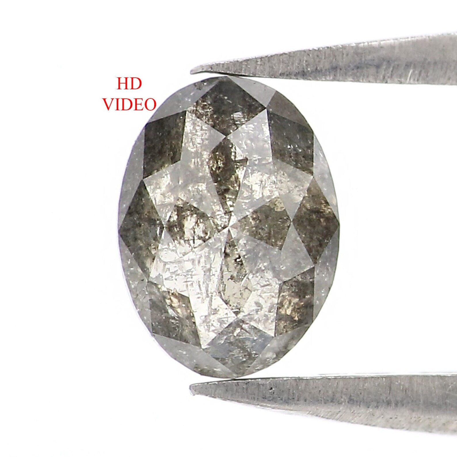 0.68 Ct Natural Loose Oval Shape Diamond Salt And Pepper Oval Cut Diamond 6.50 MM Natural Loose Diamond Oval Shape Rose Cut Diamond LQ2949