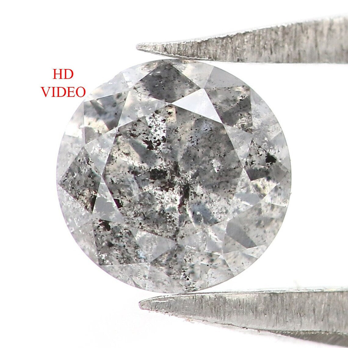 0.36 CT Natural Loose Round Shape Diamond Salt And Pepper Round Diamond 4.30 MM Natural Black Grey Color Round Brilliant Cut Diamond LQ1964