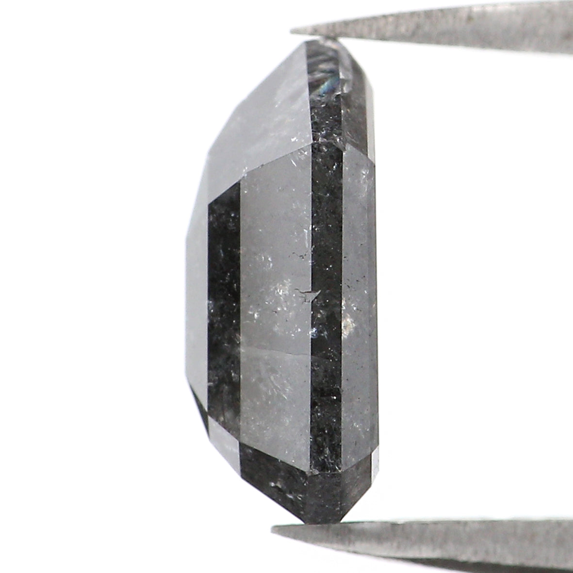 2.26 Ct Natural Loose Shield Shape Diamond Salt And Pepper Shield Diamond 9.60 MM Natural Black Grey Color Shield Rose Cut Diamond LQ8216