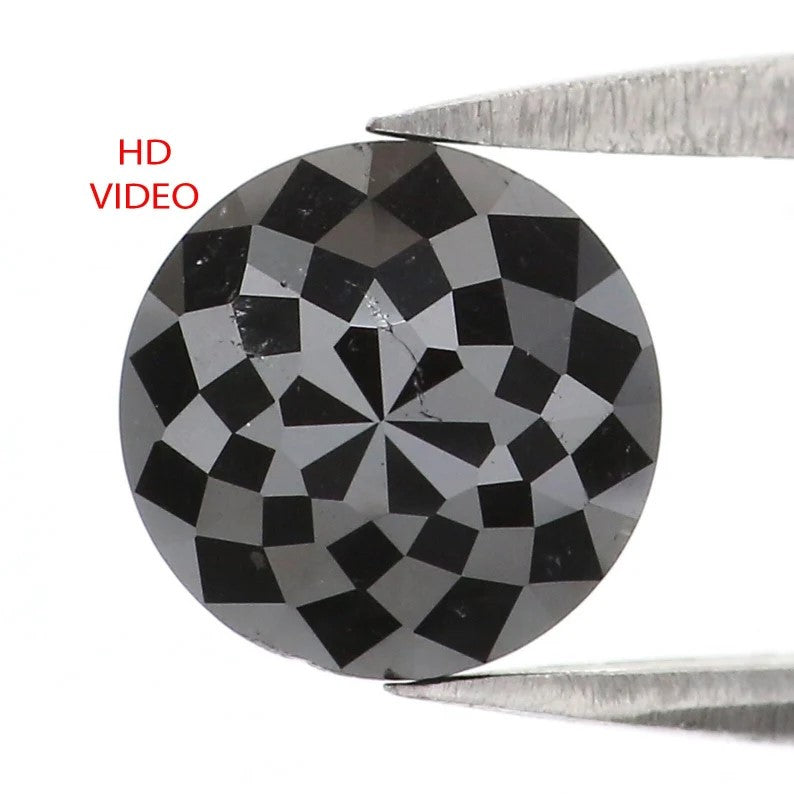 1.57 CT Natural Loose Round Rose Cut Diamond Black Color Round Shape Diamond 7.00 MM Natural Loose Black Color Round Rose Cut Diamond LQ6819