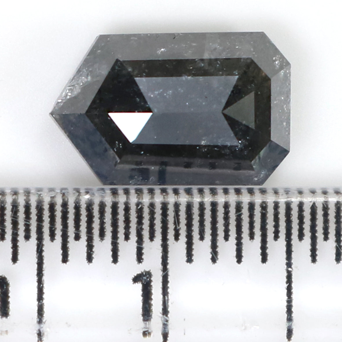 2.26 Ct Natural Loose Shield Shape Diamond Salt And Pepper Shield Diamond 9.60 MM Natural Black Grey Color Shield Rose Cut Diamond LQ8216