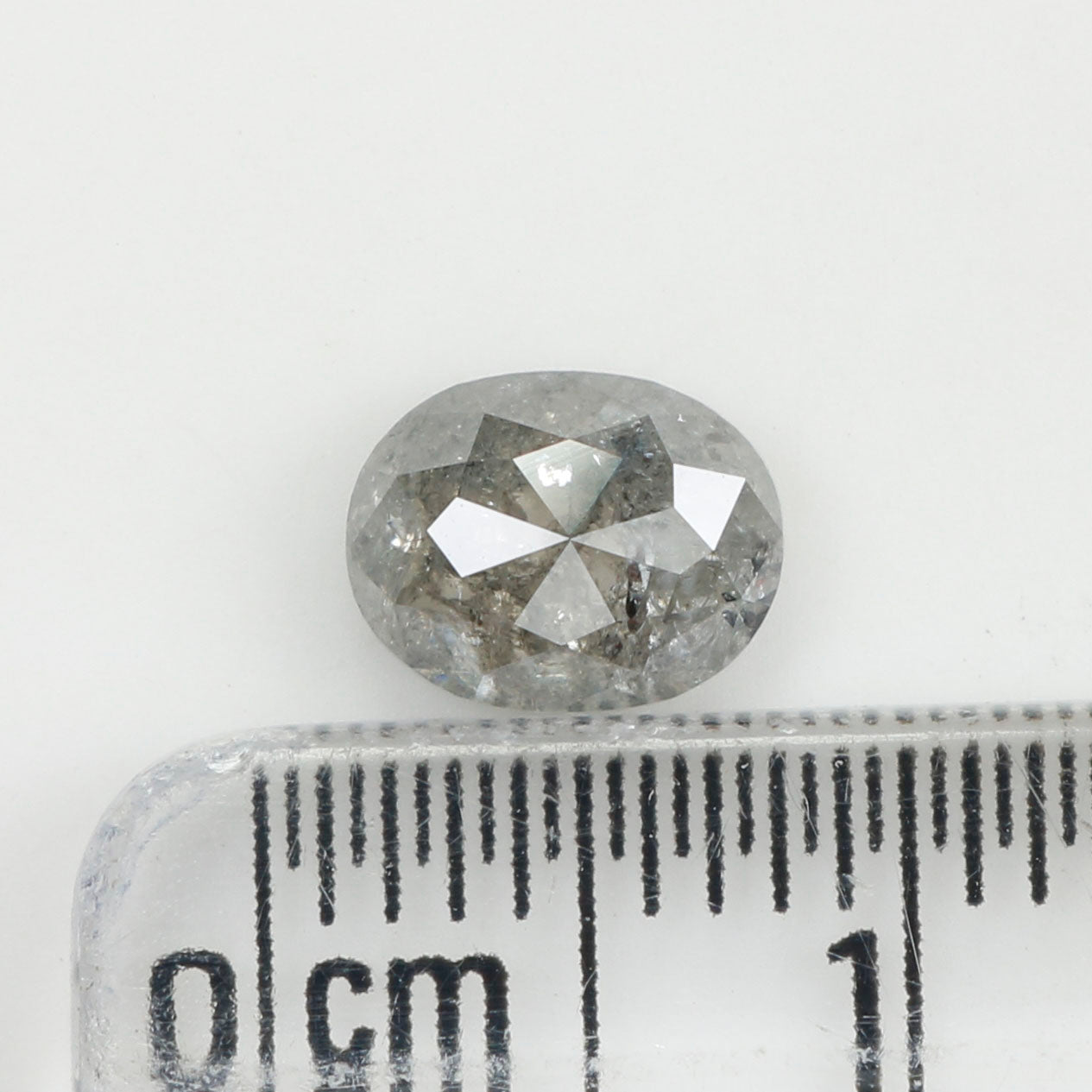 1.14 CT Natural Loose Oval Shape Diamond Salt And Pepper Oval Cut Diamond 6.80 MM Natural Loose Black Grey Color Oval Rose Cut Diamond LQ323