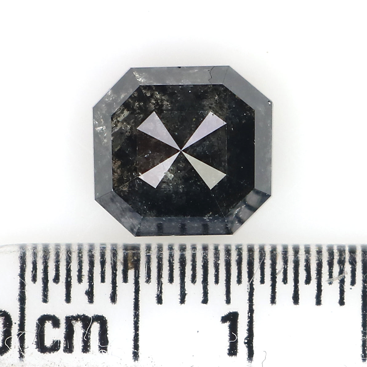 2.68 CT Natural Loose Radiant Shape Diamond Salt And Pepper Radiant Shape Diamond 8.00 MM Black Grey Color Radiant Rose Cut Diamond QL8258