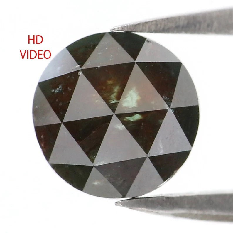 2.30 CT Natural Loose Round Rose Cut Diamond Brown Color Round Shape Diamond 7.30 MM Natural Loose Green Color Round Rose Cut Diamond LQ5917