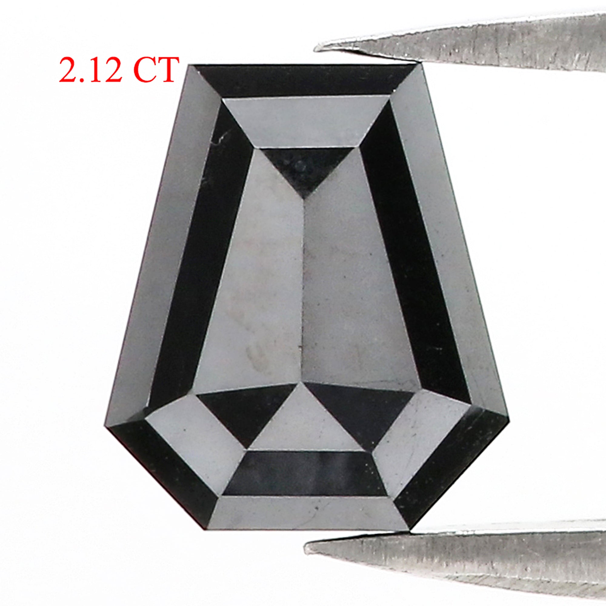 2.12 CT Natural Loose Coffin Shape Diamond Black Color Coffin Cut Diamond 8.10 MM Natural Loose Black Diamond Coffin Rose Cut Diamond LQ3186