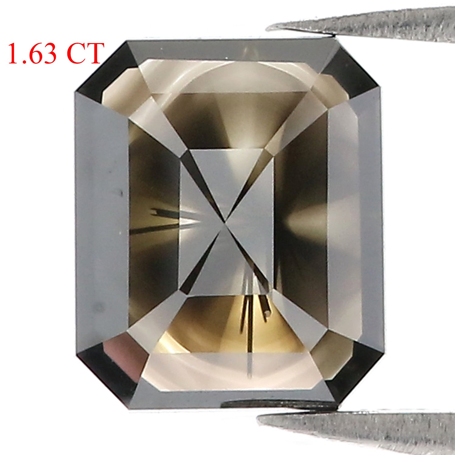 1.63 Ct Natural Loose Emerald Cut Diamond Black Color Emerald Shape Diamond 7.80 MM Natural Loose Diamond Emerald Shape Diamond QL8372