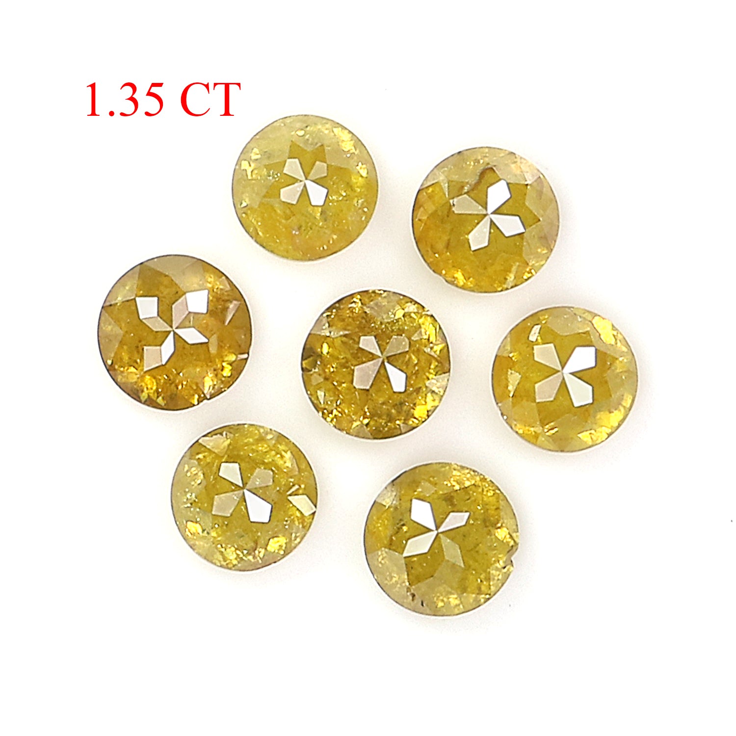 1.35 CT Natural Loose Round Rose Cut Diamond Yellow Color Round Shape Diamond 3.45 MM Natural Yellow Color Round Rose Cut Diamond LQ3273