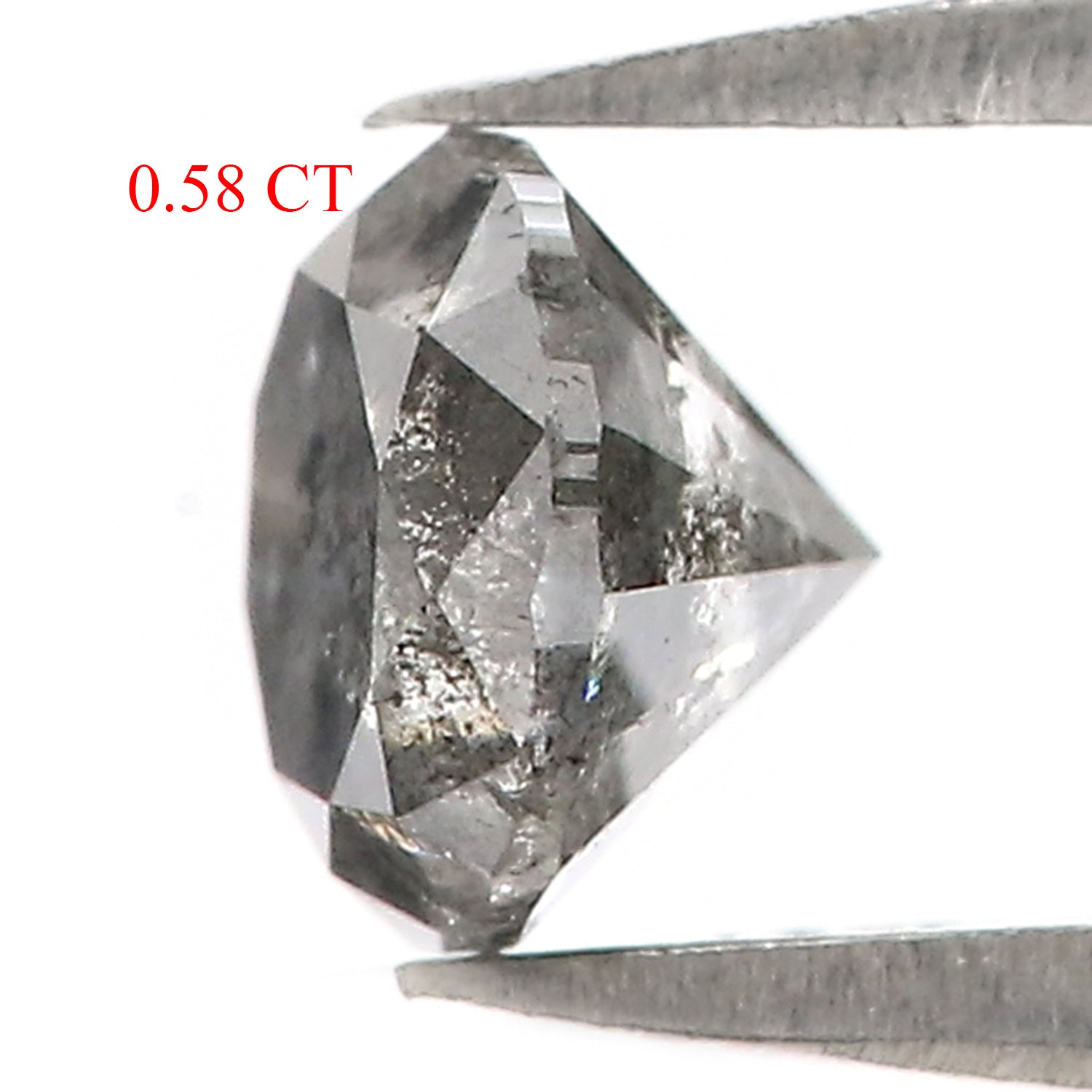 0.58 Ct Natural Loose Round Diamond Black Grey Color Round Diamond 5.00 MM Natural Loose Salt And Pepper Round Brilliant Cut Diamond QL7918