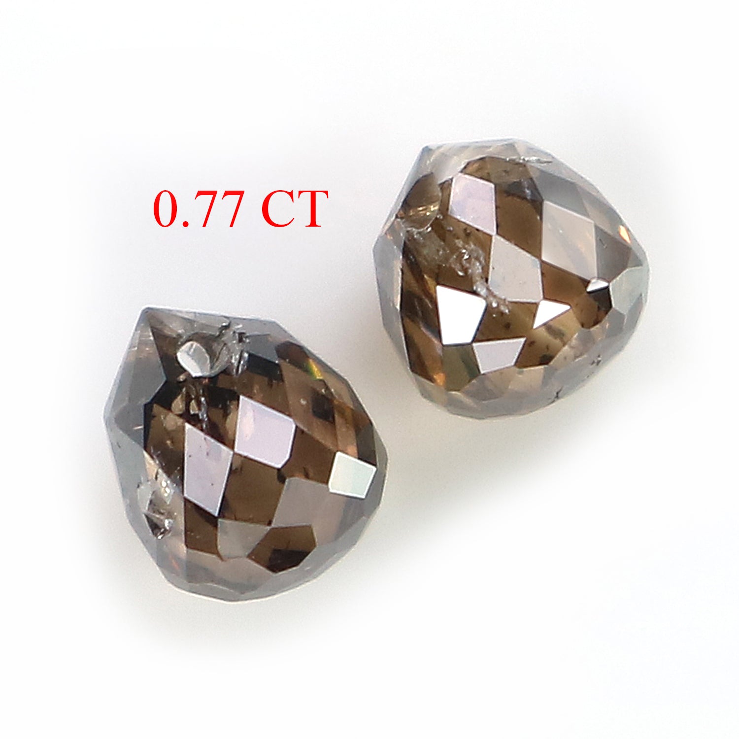 0.77 Ct Natural Loose Briolette Shape Diamond Brown Color Drop Diamond 3.65 MM Natural Loose Brown Color Briolette Rose Cut Diamond LQ9491