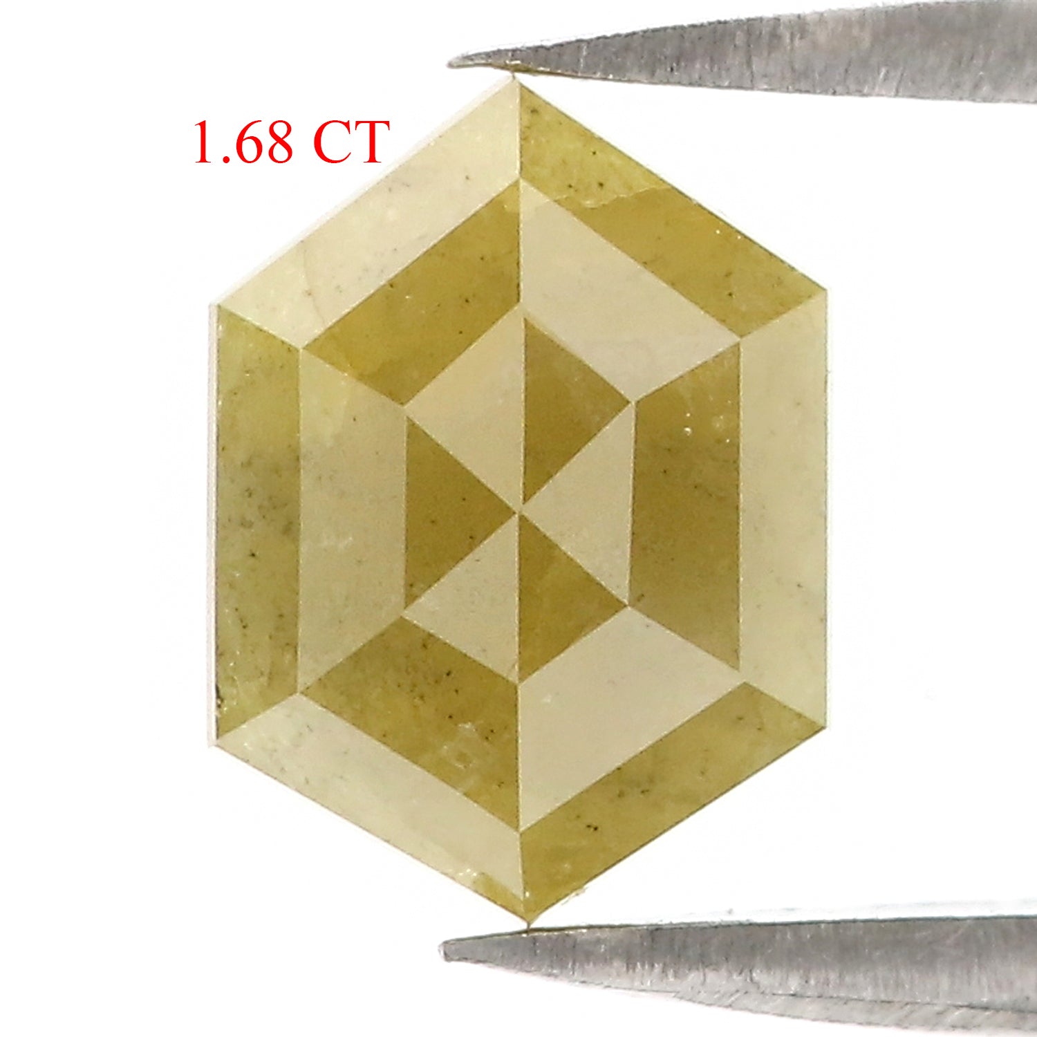 1.68 CT Natural Loose Hexagon Shape Diamond Yellow Color Hexagon Cut Diamond 9.10 MM Natural Yellow Color Hexagon Rose Cut Diamond QKB1936