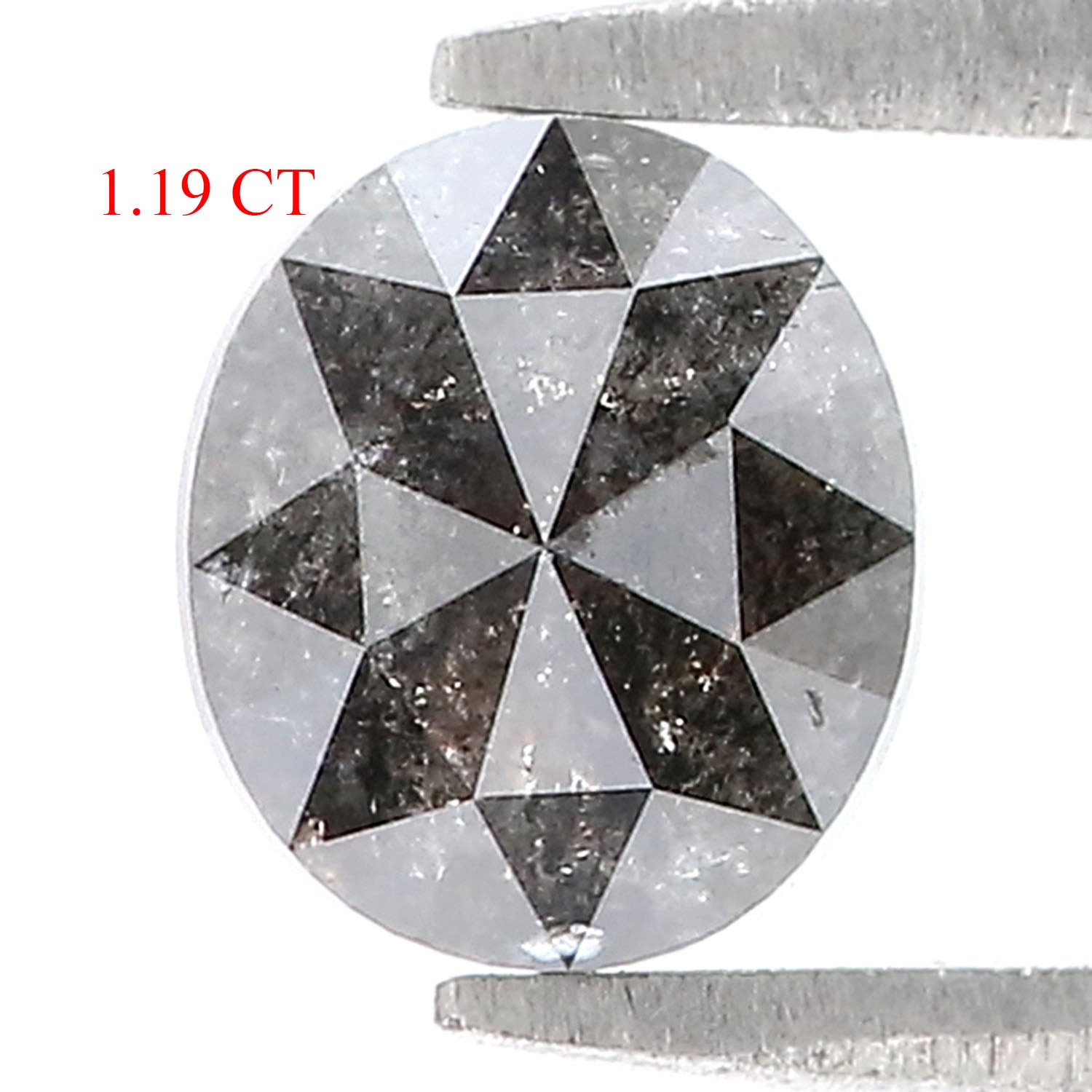 1.19 Ct Natural Loose Oval Shape Diamond Black Grey Color Oval Cut Diamond 6.70 MM Natural Loose Salt and Pepper Oval Shape Diamond QK2055