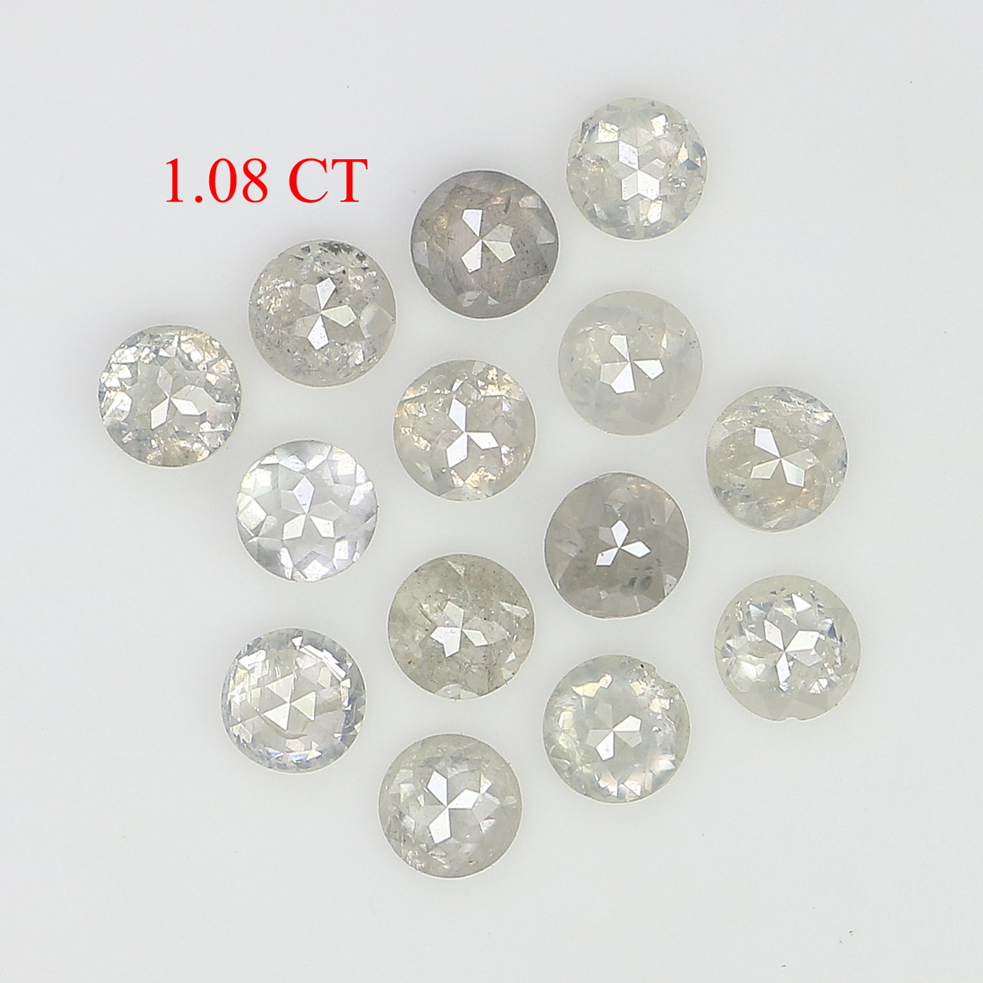 1.08 Ct Natural Loose Round Rose Cut Diamond Salt And Pepper Round Shape Diamond 2.40 MM Natural Grey Color Round Rose Cut Diamond LQ1610