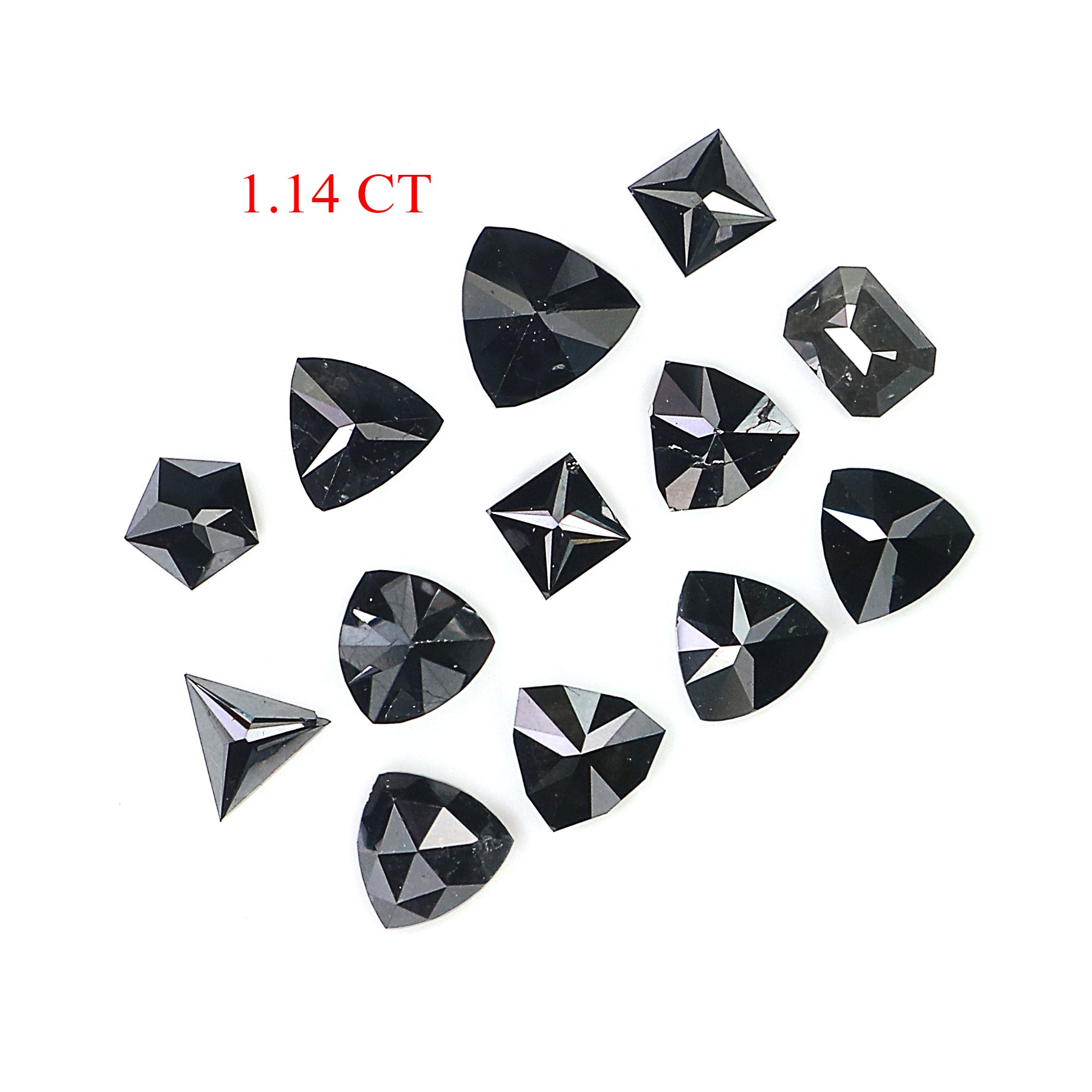 1.14 CT Natural Loose Mix Shape Diamond Black Color Mix Shape Diamond 2.15 MM Natural Loose Black Color Mix Shape Rose Cut Diamond LQ1847