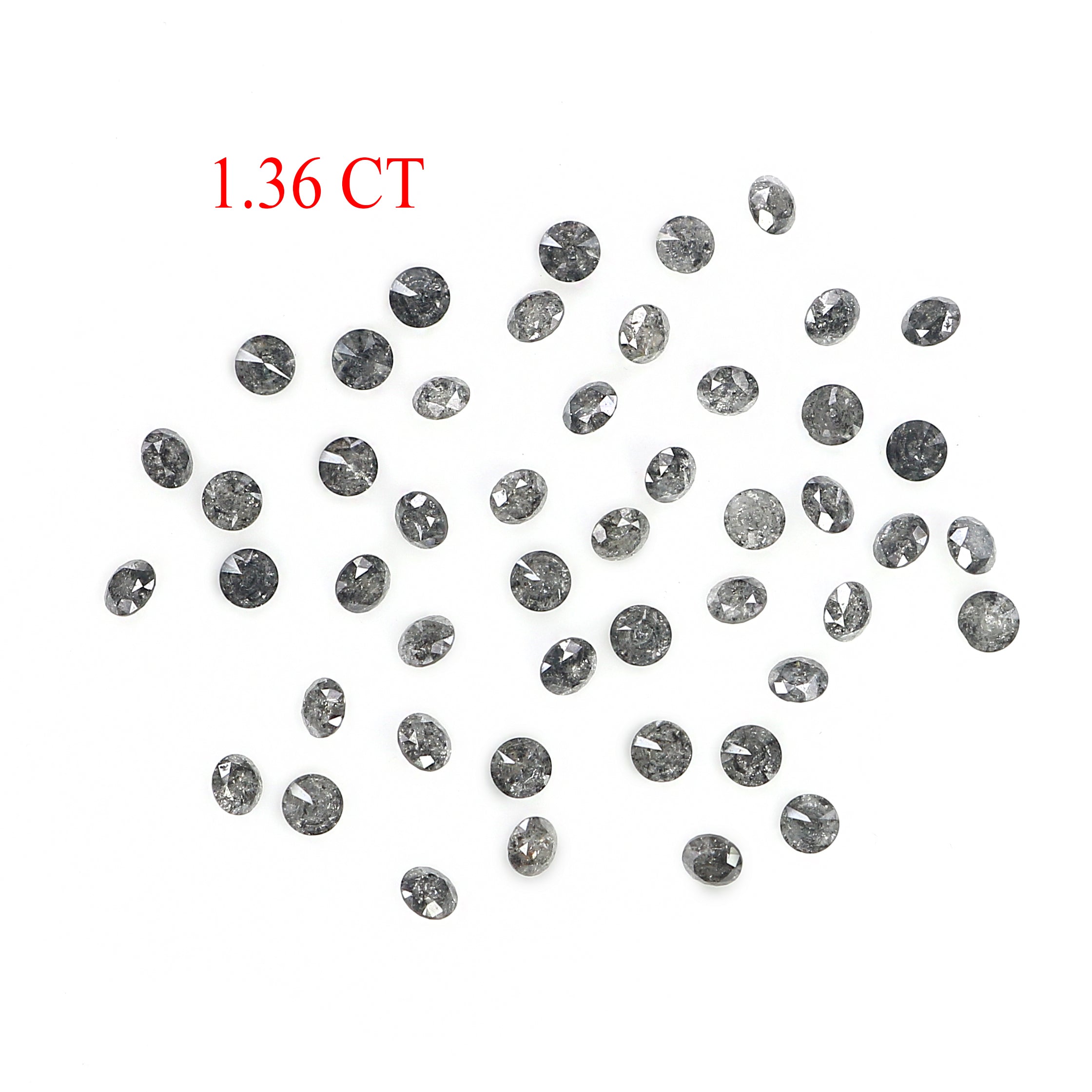 1.36 CT Natural Loose Round Shape Diamond Salt And Pepper Round Cut Diamond 1.80 MM Natural Loose Diamond Round Brilliant Cut Diamond LQ097