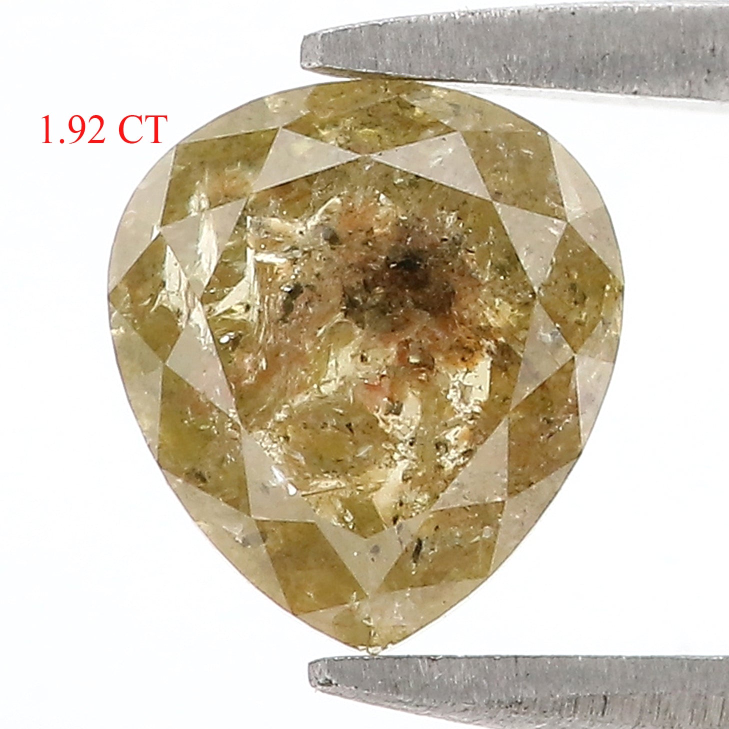 1.92 Ct Natural Loose Heart Shape Diamond Yellow Color Heart Cut Diamond 8.15 MM Natural Green Color Diamond Heart Rose Cut Diamond LQ3279