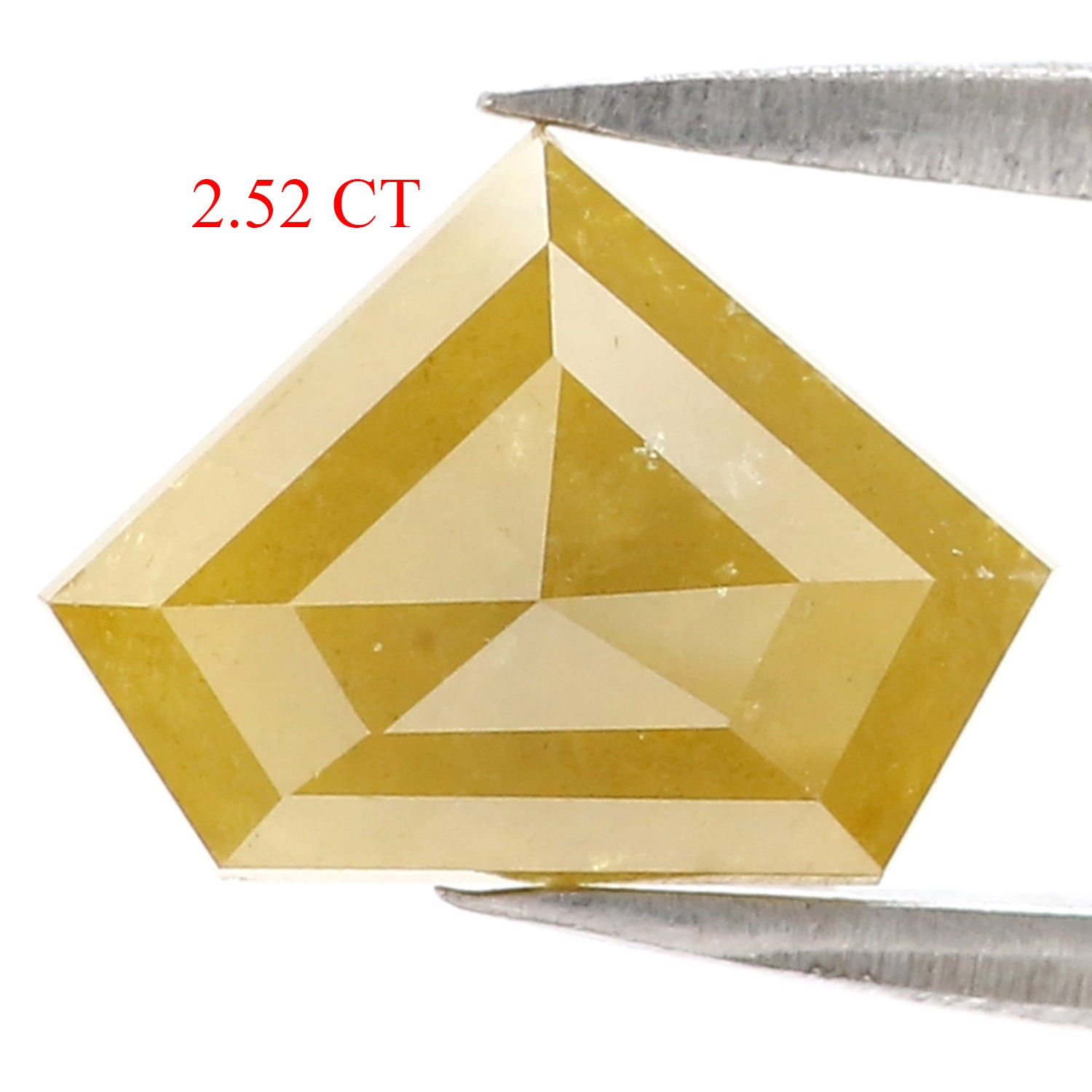 2.52 CT Natural Loose Shield Shape Diamond Yellow Color Shield Diamond 7.70 MM Natural Loose Yellow Diamond Shield Rose Cut Diamond QL9615