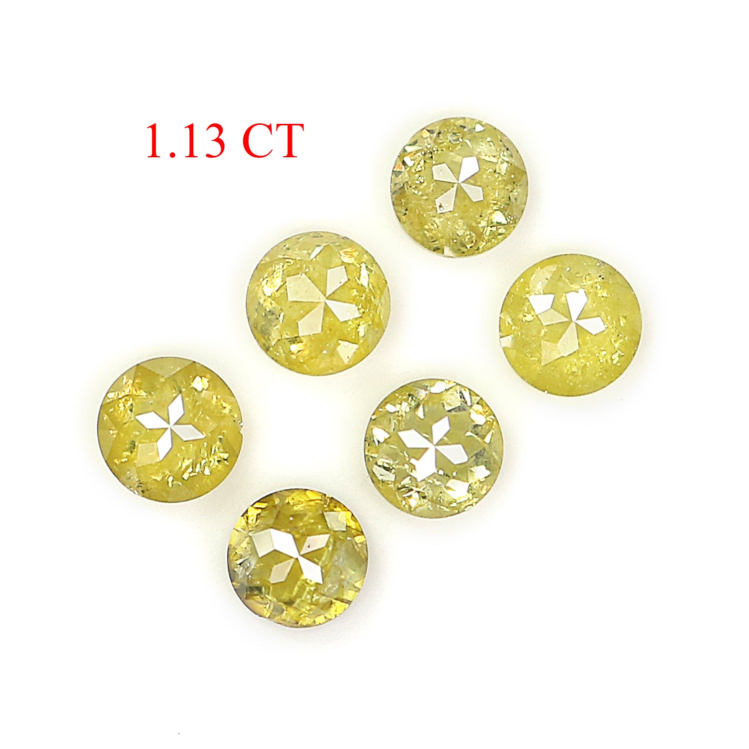 1.13 CT Natural Loose Round Rose Cut Diamond Yellow Color Round Shape Diamond 3.40 MM Natural Yellow Color Round Rose Cut Diamond LQ3272