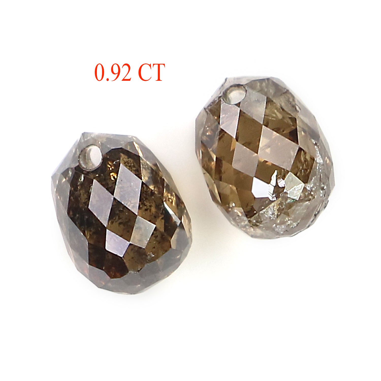 0.92 Ct Natural Loose Briolette Shape Diamond Brown Color Drop Diamond 4.50 MM Natural Loose Brown Color Briolette Rose Cut Diamond LQ9904