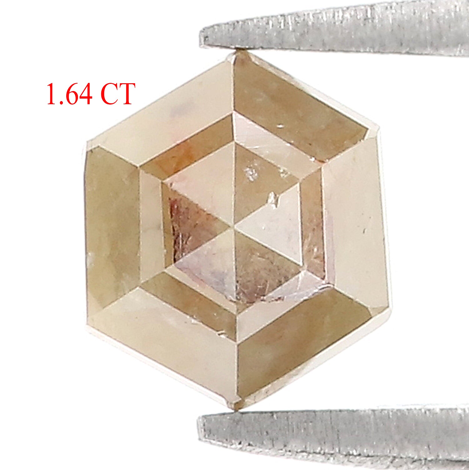 1.64 CT Natural Loose Hexagon Shape Diamond Yellow Color Hexagon Diamond 7.00 MM Natural Loose Grey Color Hexagon Rose Cut Diamond LQ7190