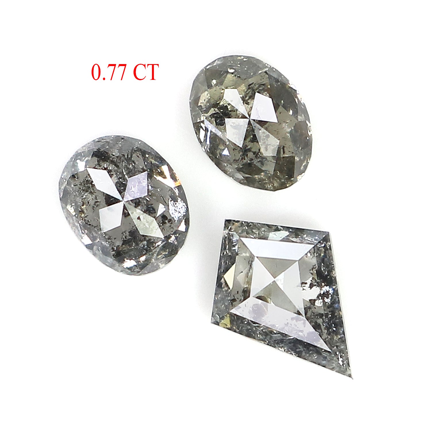 0.77 CT Natural Loose Mix Shape Diamond Salt And Pepper Mix Shape Diamond 4.25 MM Natural Black Grey Color Mix Shape Rose Cut Diamond LQ559