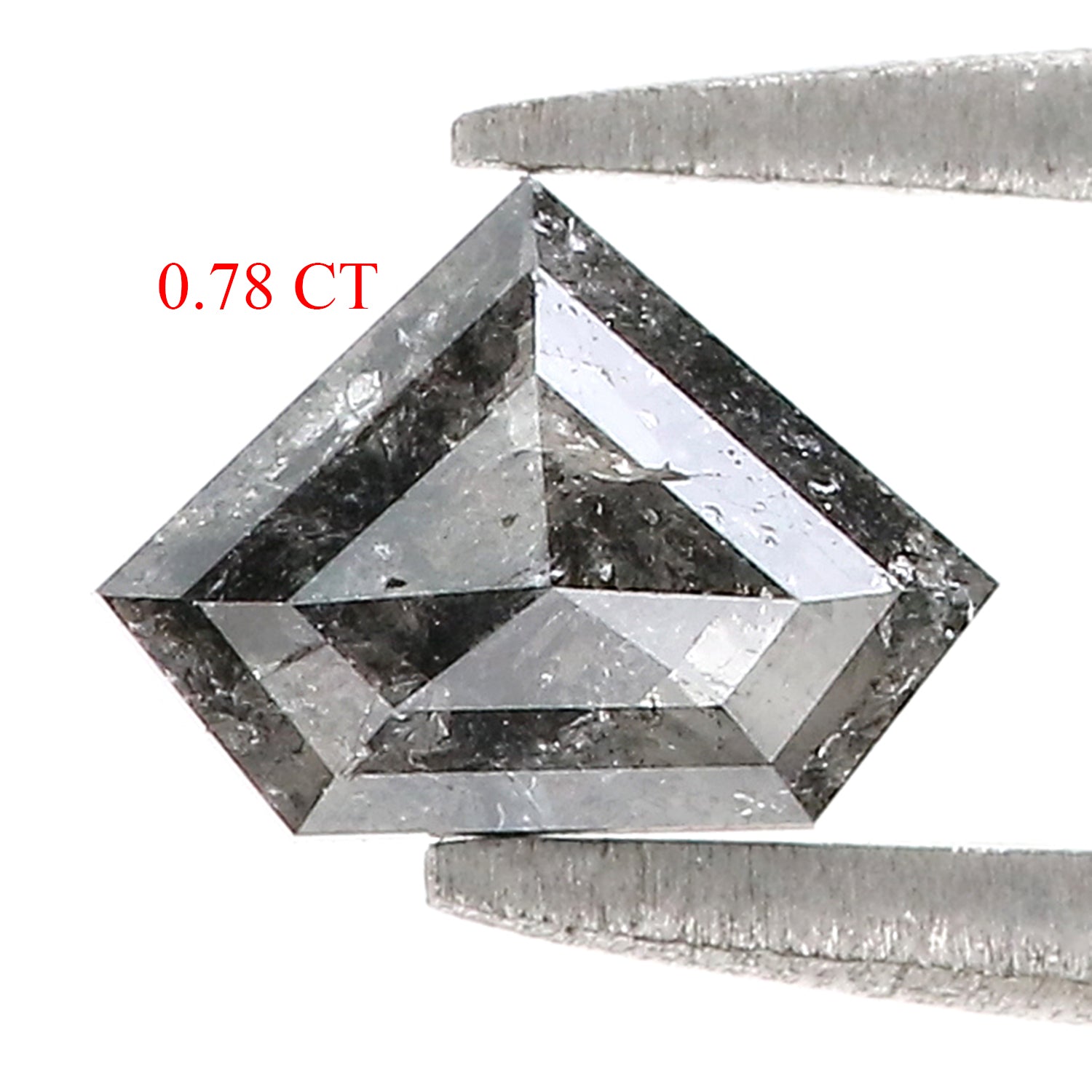 0.78 Ct Natural Loose Shield Shape Diamond Salt And Pepper Shield Diamond 5.40 MM Natural Black Gray Diamond Shield Rose Cut Diamond QK2266