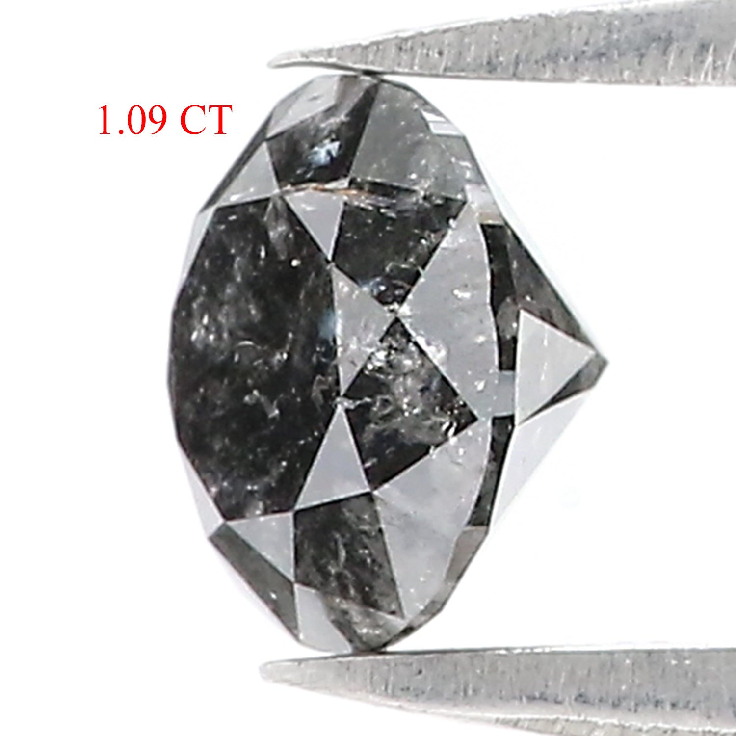 1.09 CT Natural Loose Round Shape Diamond Salt And Pepper Round Cut Diamond 6.25 MM Black Grey Color Round Brilliant Cut Diamond LQ1159