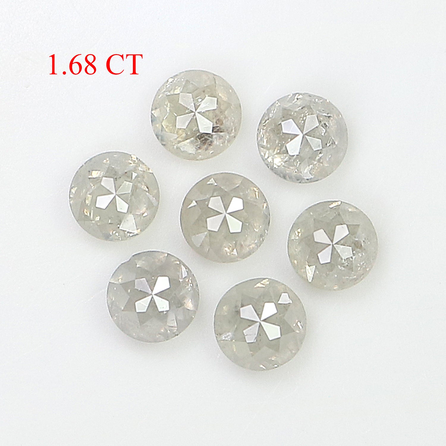 1.68 CT Natural Loose Round Rose Cut Diamond Grey Color Round Shape Diamond 3.50 MM Natural Loose Grey Color Round Rose Cut Diamond LQ3270