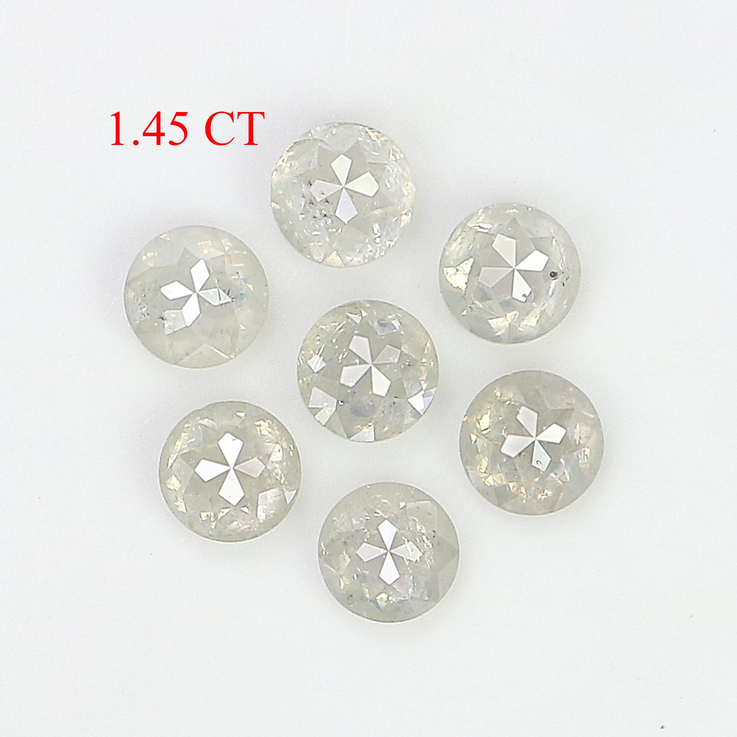 1.45 CT Natural Loose Round Rose Cut Diamond Grey Color Round Shape Diamond 3.40 MM Natural Loose Grey Color Round Rose Cut Diamond LQ3268