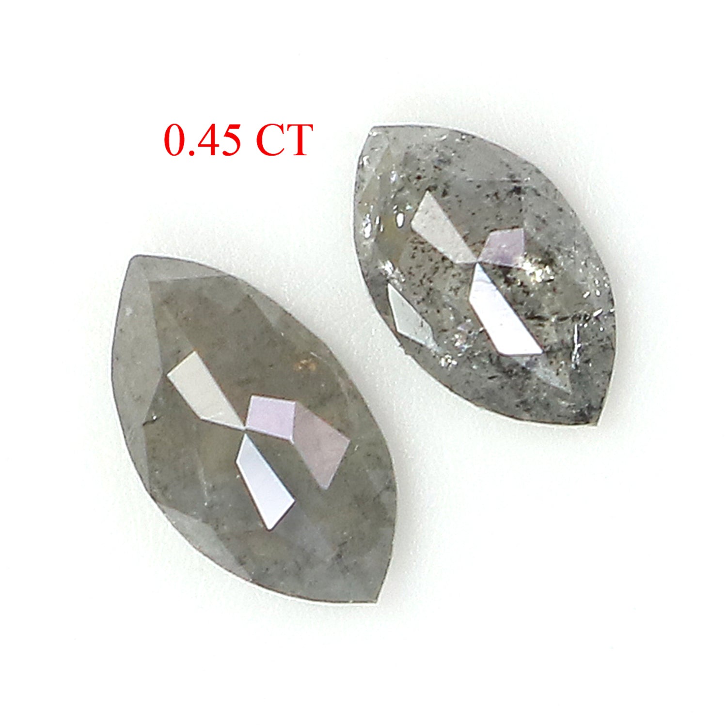 0.45 CT Natural Loose Marquise Cut Pair Diamond Grey Color Marquise Cut Diamond 5.90 MM Natural Grey Color Marquise Rose Cut Diamond KQ2697