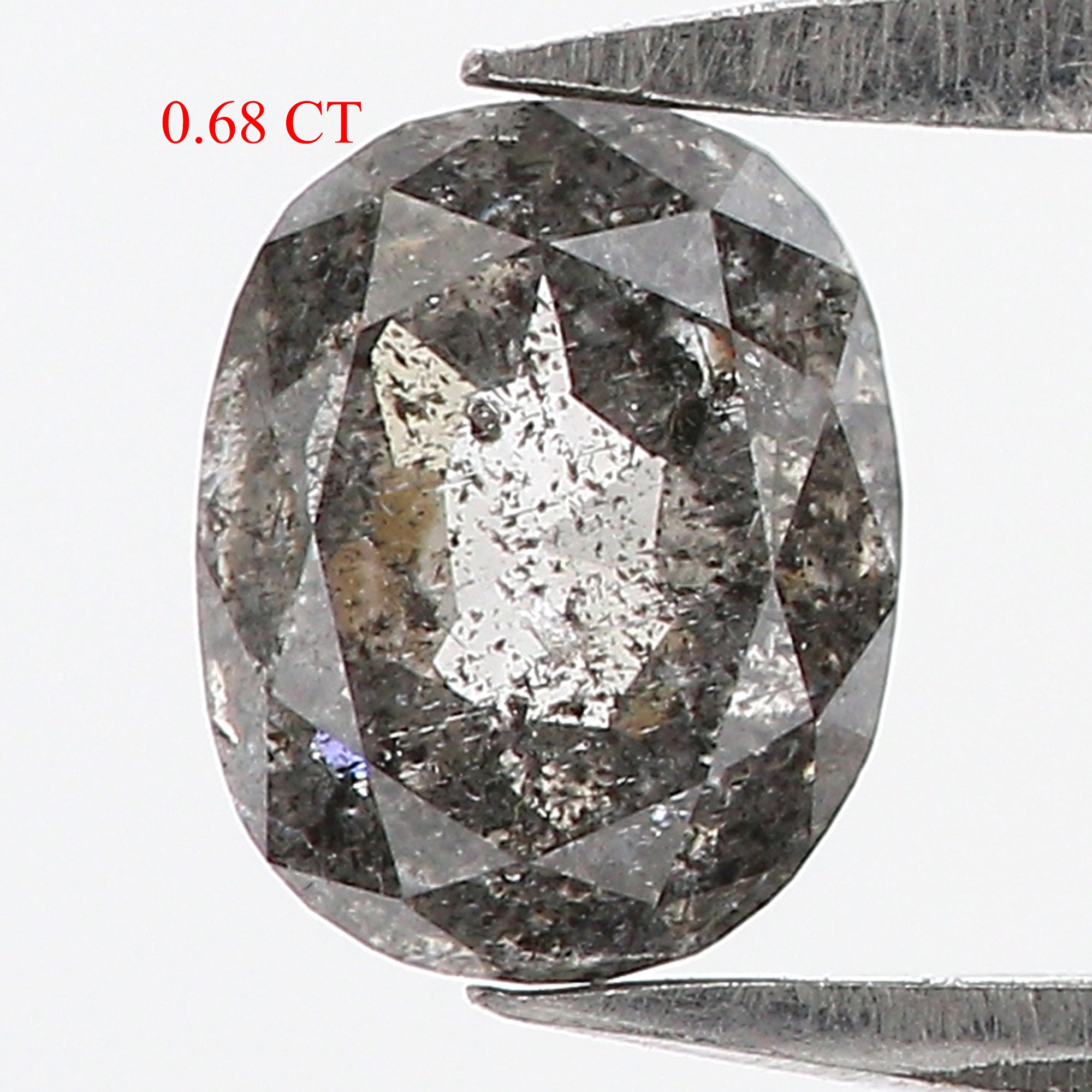 0.68 Ct Natural Loose Oval Shape Diamond Black Grey Color Oval Cut Diamond 5.90 MM Natural Loose Salt and Pepper Oval Shape Diamond QL8745