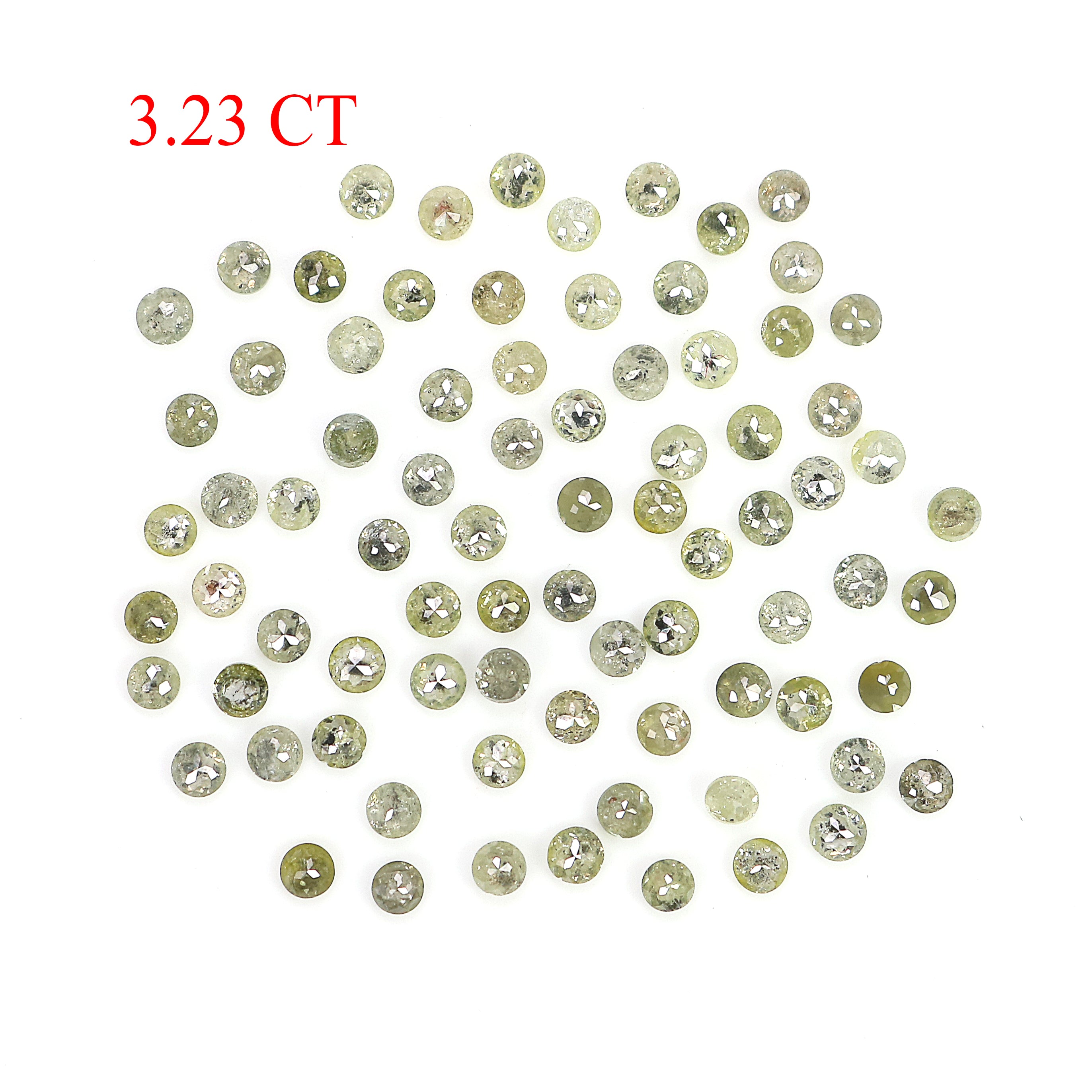 3.23 CT Natural Loose Round Rose Cut Diamond Grey Color Round Shape Diamond 2.10 MM Natural Loose Grey Color Round Rose Cut Diamond LQ109