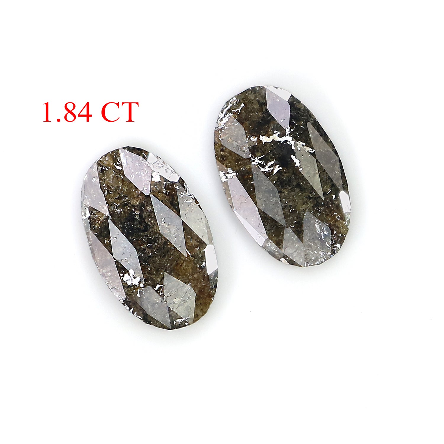 1.84 CT Natural Loose Oval Cut Pair Diamond Black Color Oval Shape Pair Diamond 10.05 MM Natural Loose Brown Color Oval Pair Diamond LQ3164