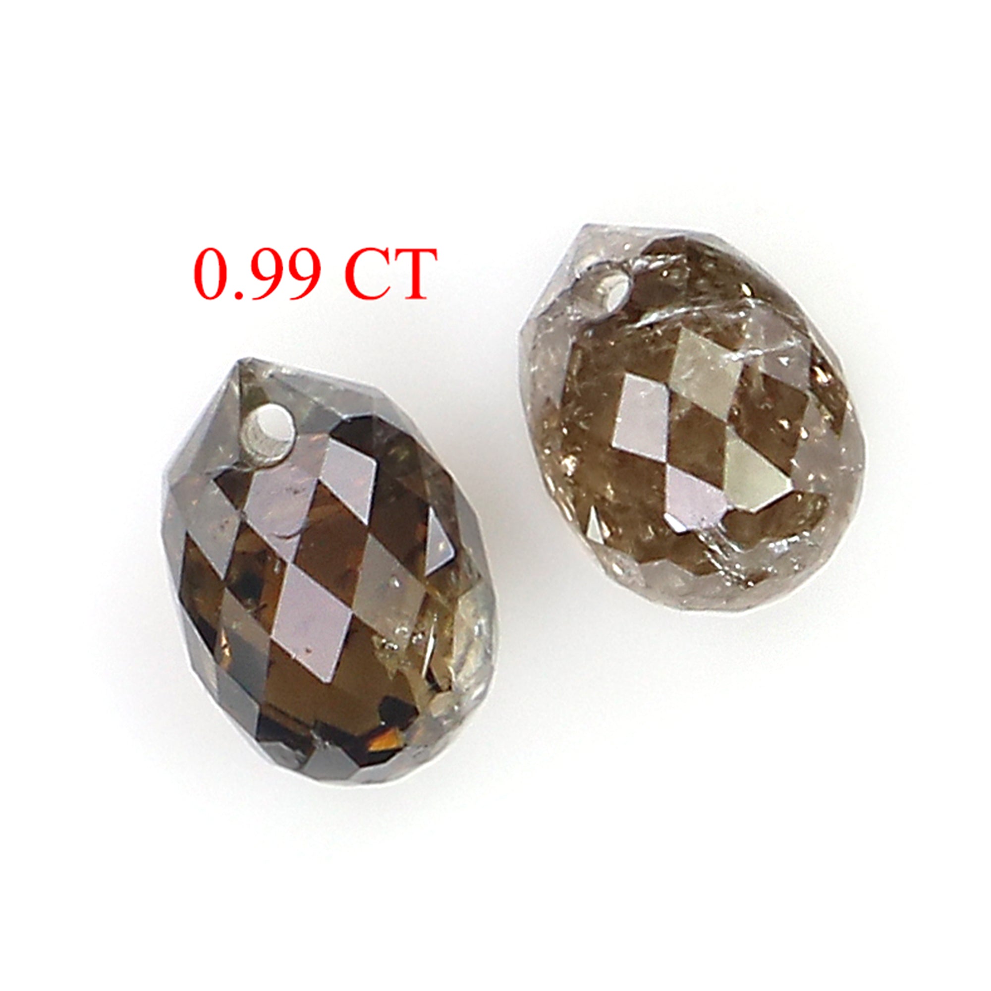 0.99 Ct Natural Loose Briolette Shape Diamond Brown Color Drop Diamond 4.70 MM Natural Loose Brown Color Briolette Rose Cut Diamond LQ178