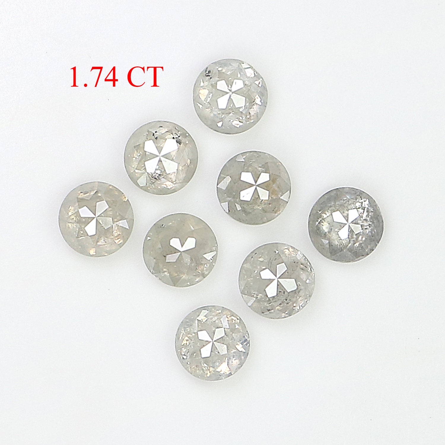 1.74 CT Natural Loose Round Rose Cut Diamond Grey Color Round Shape Diamond 3.40 MM Natural Loose Grey Color Round Rose Cut Diamond LQ3267