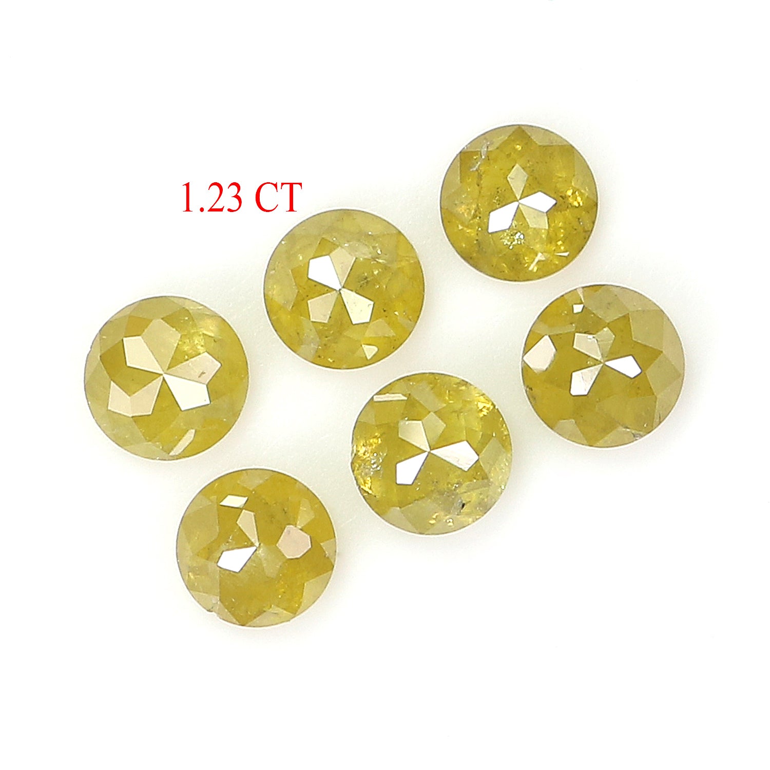 1.23 CT Natural Loose Round Rose Cut Diamond Yellow Color Round Shape Diamond 3.40 MM Natural Yellow Color Round Rose Cut Diamond LQ3280