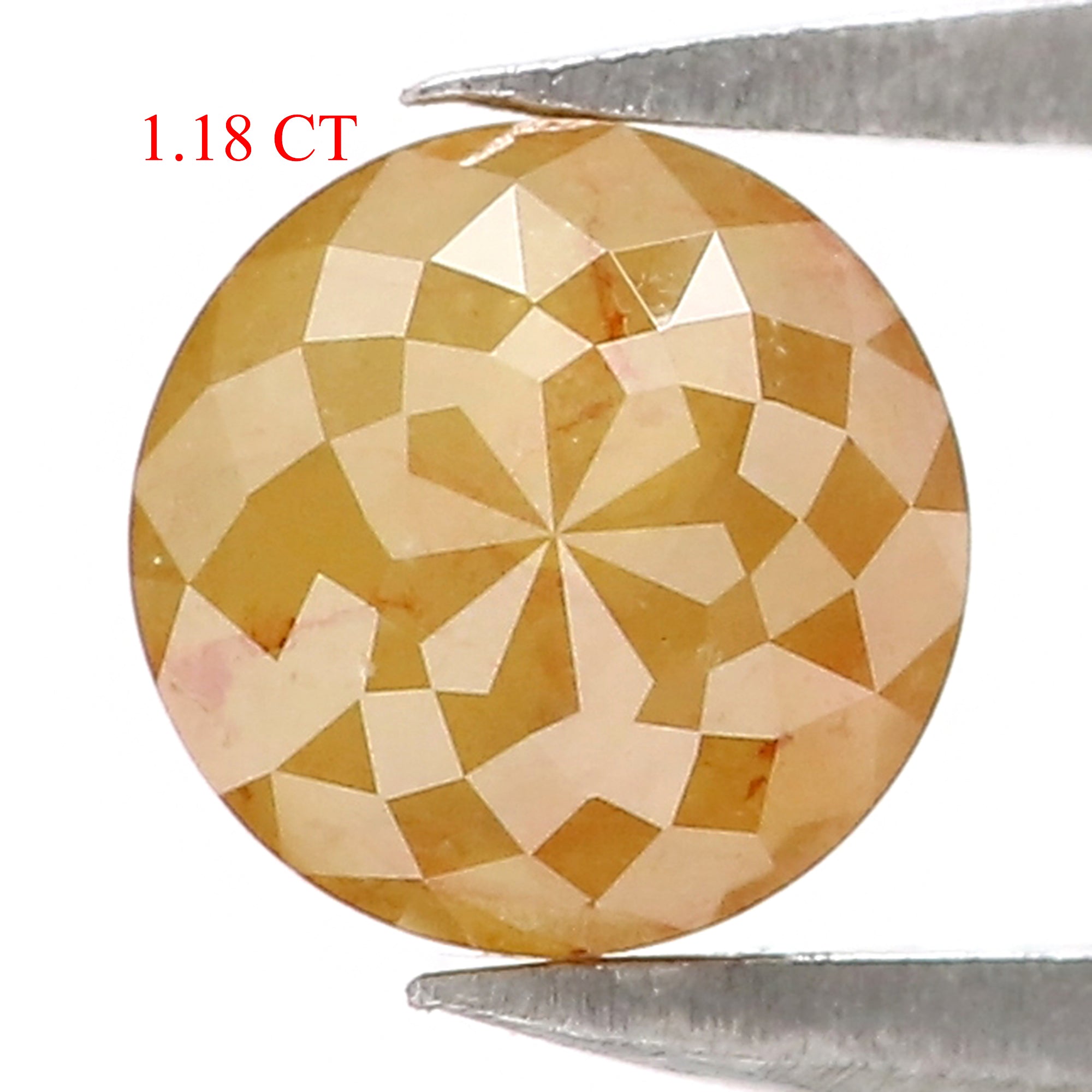 1.18 CT Natural Loose Round Rose Cut Diamond Yellow Color Round Shape Diamond 5.80 MM Natural Yellow Color Round Rose Cut Diamond LQ5216