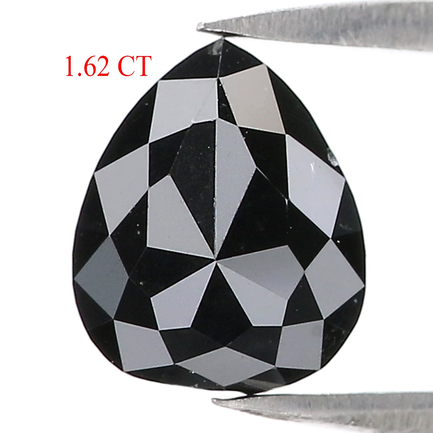 1.62 CT Natural Loose Pear Shape Diamond Black Color Pear Cut Diamond 8.80 MM Natural Loose Black Color Diamond Pear Rose Cut Diamond LQ6183