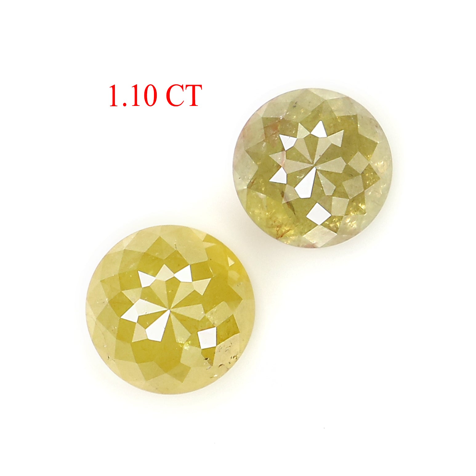 1.10 CT Natural Loose Round Rose Cut Pair Diamond Yellow Color Round Shape Diamond 4.50 MM Natural Yellow Round Rose Cut Diamond LQ6527