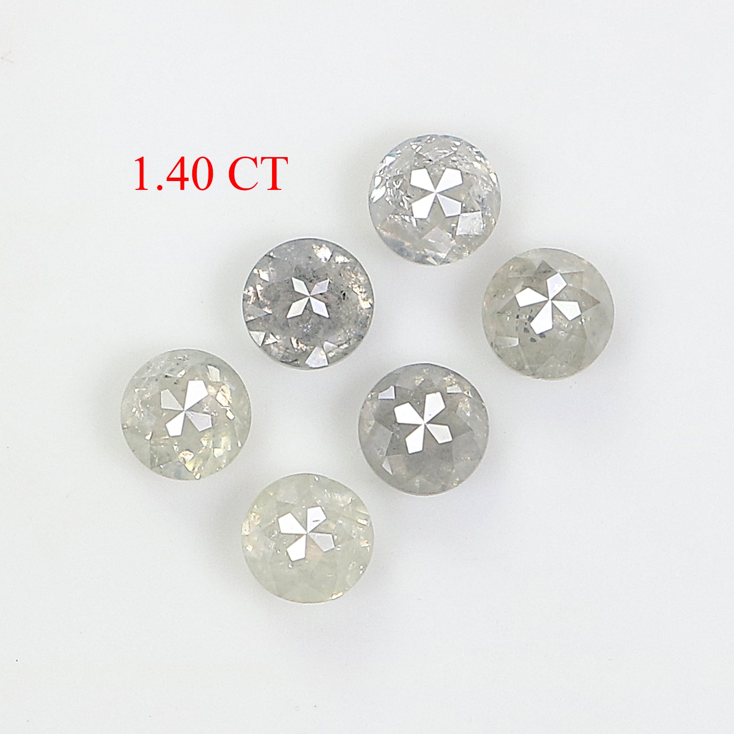 1.40 CT Natural Loose Round Rose Cut Diamond Grey Color Round Shape Diamond 3.50 MM Natural Loose Grey Color Round Rose Cut Diamond LQ3271