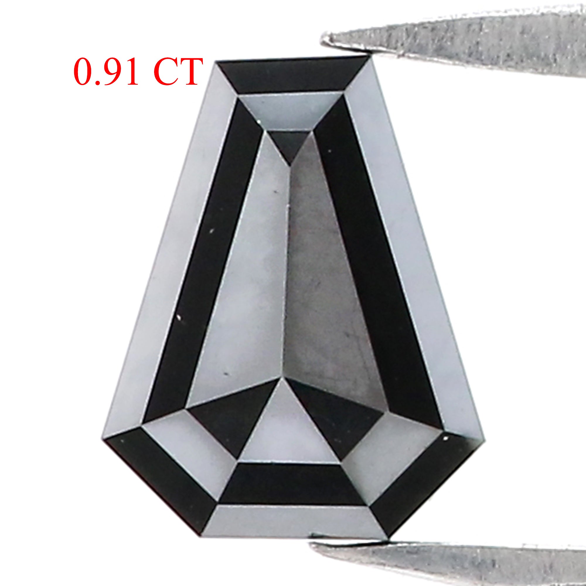 0.91 CT Natural Loose Coffin Shape Diamond Black Color Coffin Cut Diamond 6.95 MM Natural Loose Black Diamond Coffin Rose Cut Diamond LQ3190