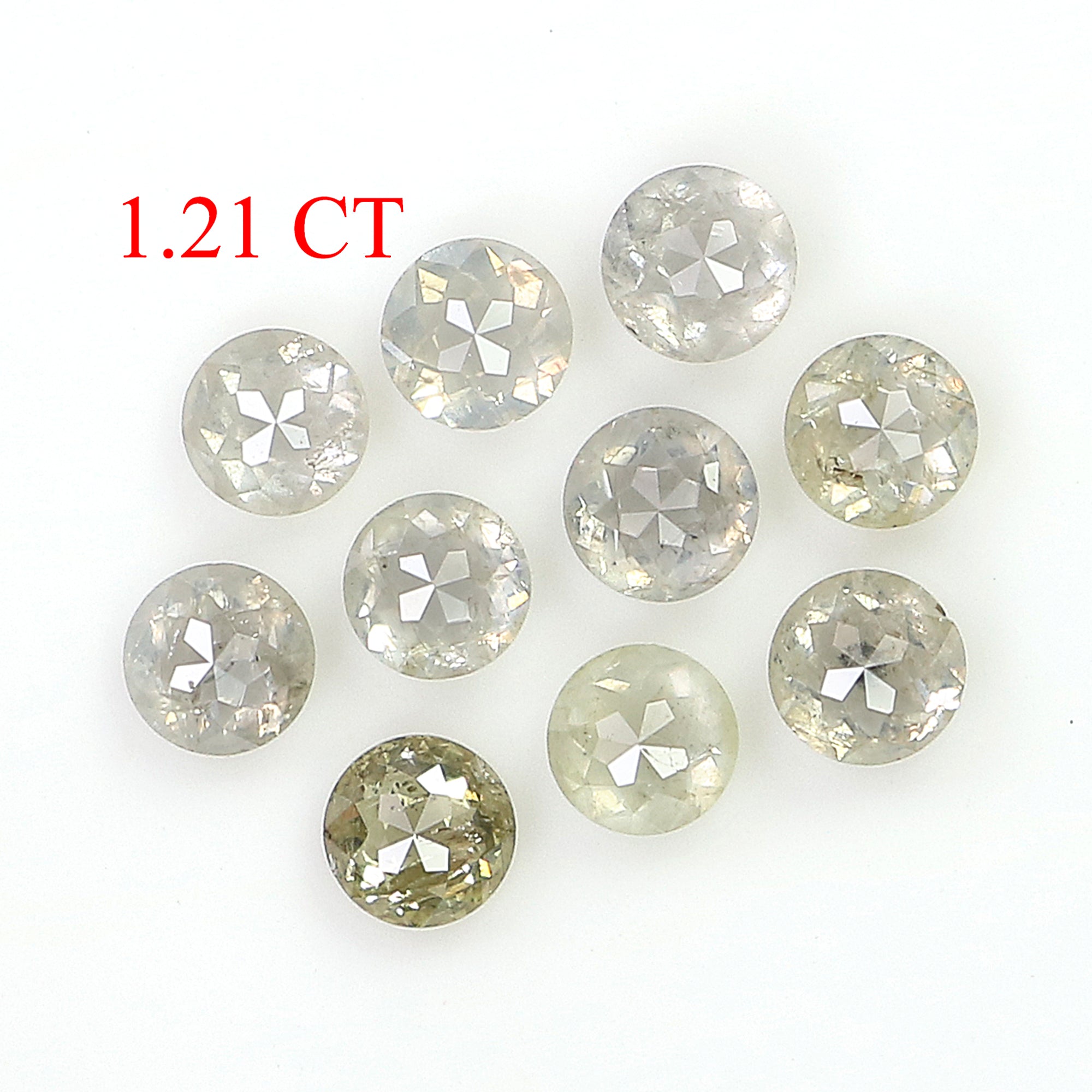 1.21 Ct Natural Loose Round Rose Cut Diamond Salt And Pepper Round Diamond 2.70 MM Natural Black Grey Color Round Rose Cut Diamond LQ1573