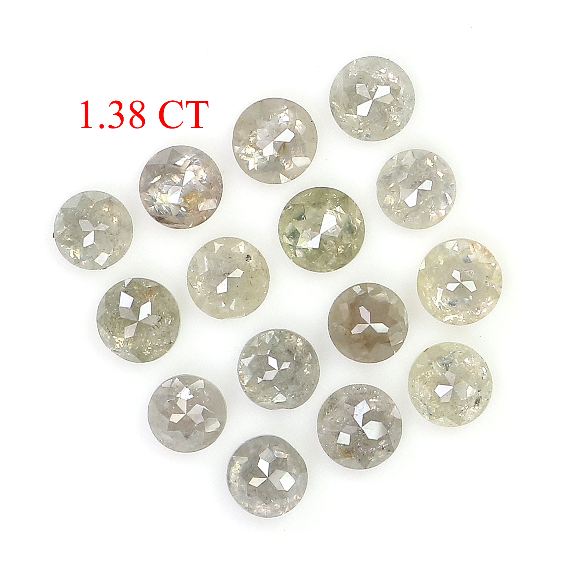 1.38 CT Natural Loose Round Rose Cut Diamond Grey Color Round Shape Diamond 2.50 MM Natural Loose Grey Color Round Rose Cut Diamond LQ1646