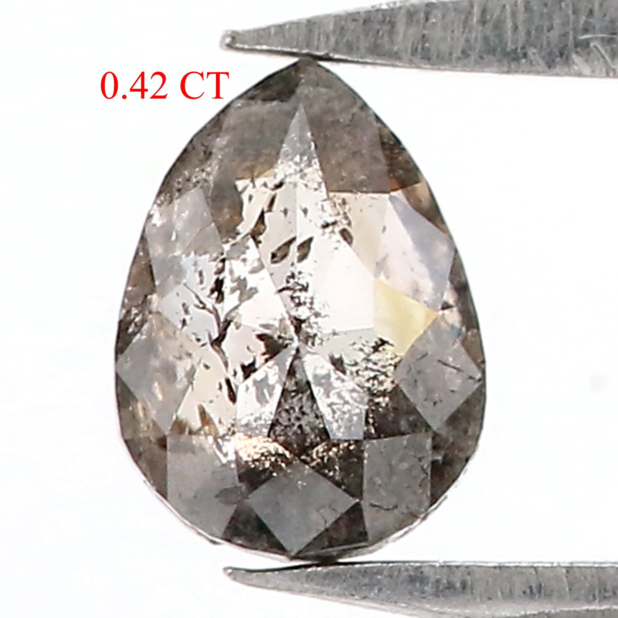 0.42 Ct Natural Loose Pear Shape Diamond Salt And Pepper Pear Cut Diamond 5.60 MM Natural Loose Diamond Pear Shape Rose Cut Diamond QL3144