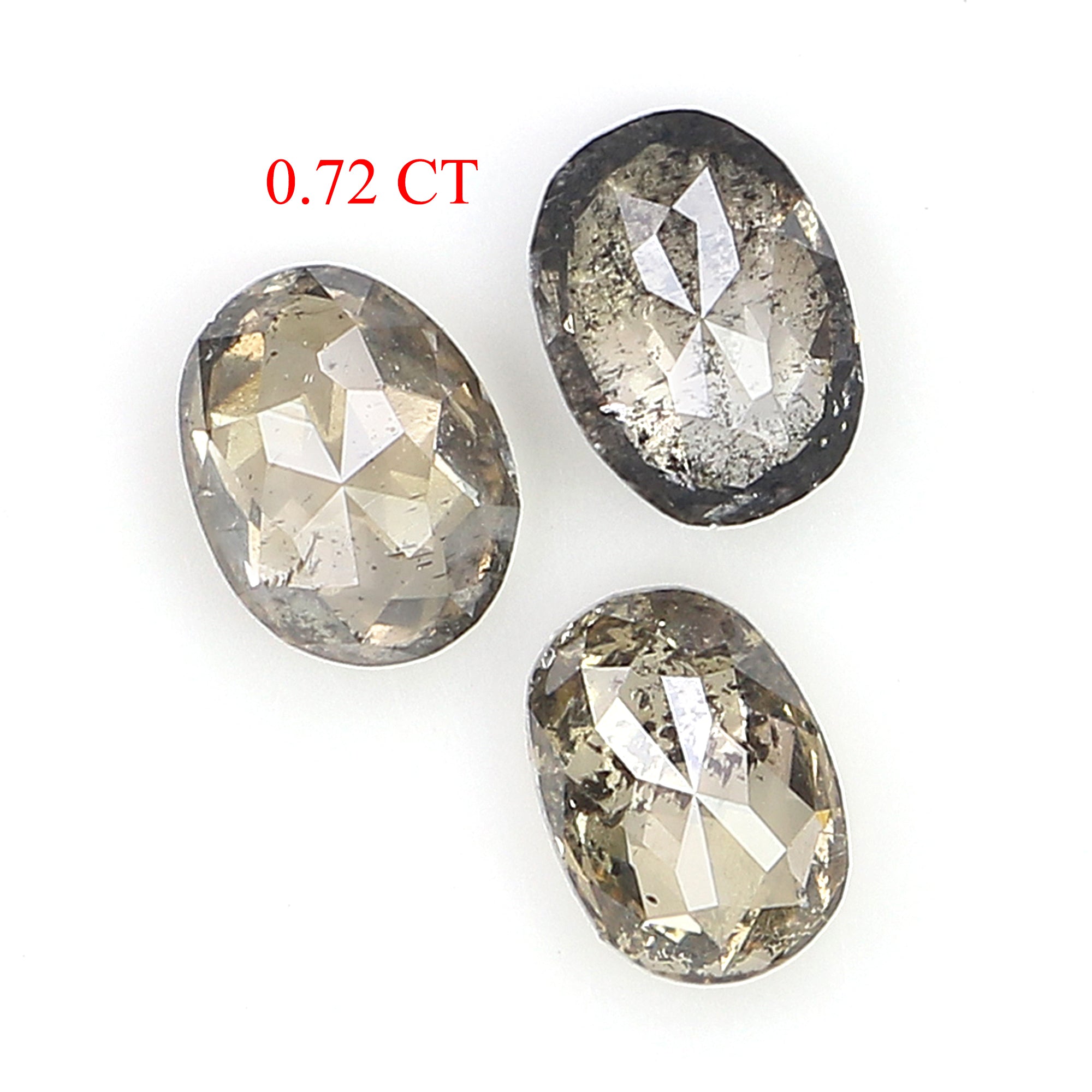 0.72 CT Natural Loose Oval Shape Diamond Brown Color Oval Diamond 4.35 MM Natural Loose Salt And Pepper Diamond Oval Rose Cut Diamond LQ592