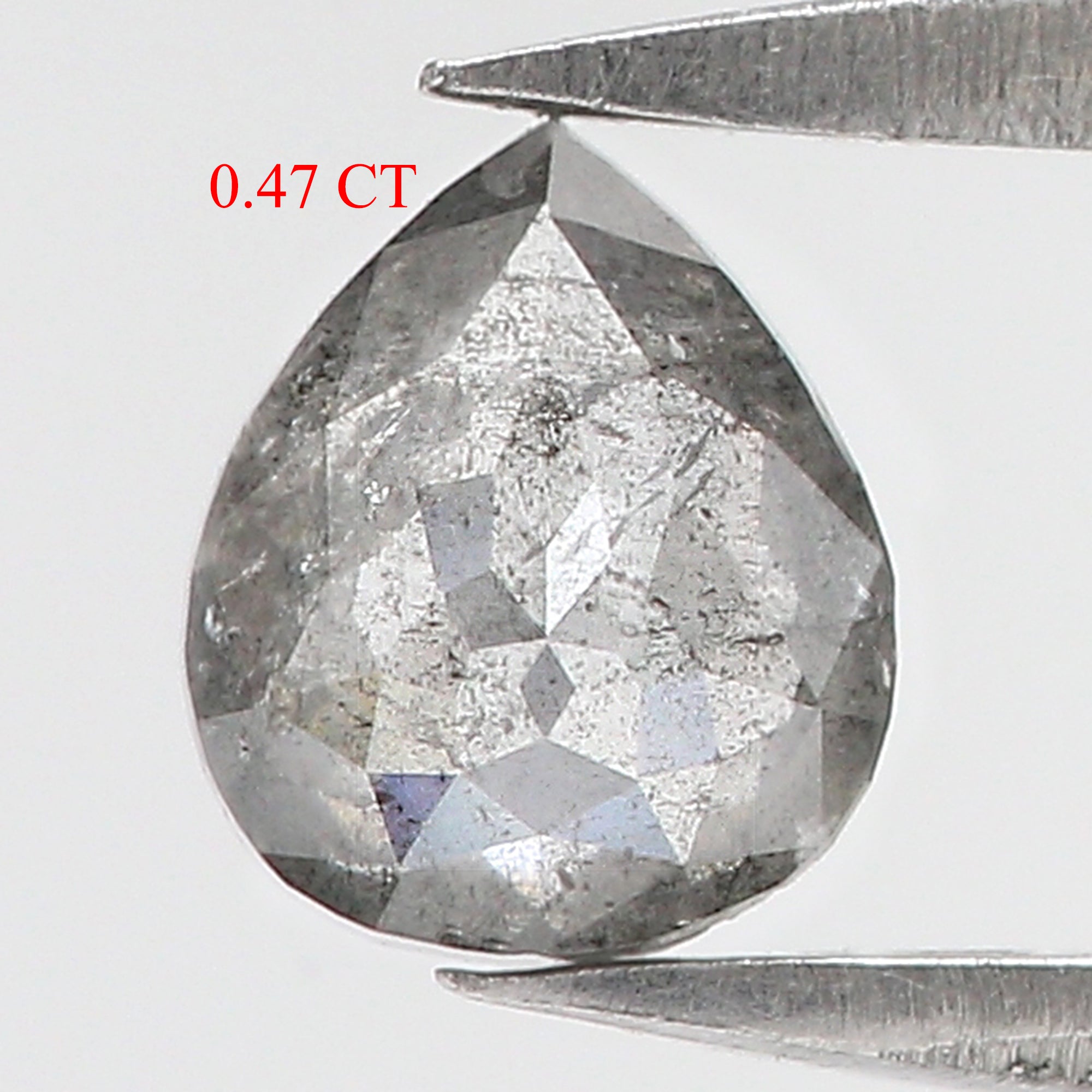 0.47 Ct Natural Loose Pear Shape Diamond Salt And Pepper Pear Cut Diamond 5.65 MM Natural Loose Diamond Pear Shape Rose Cut Diamond QL3135