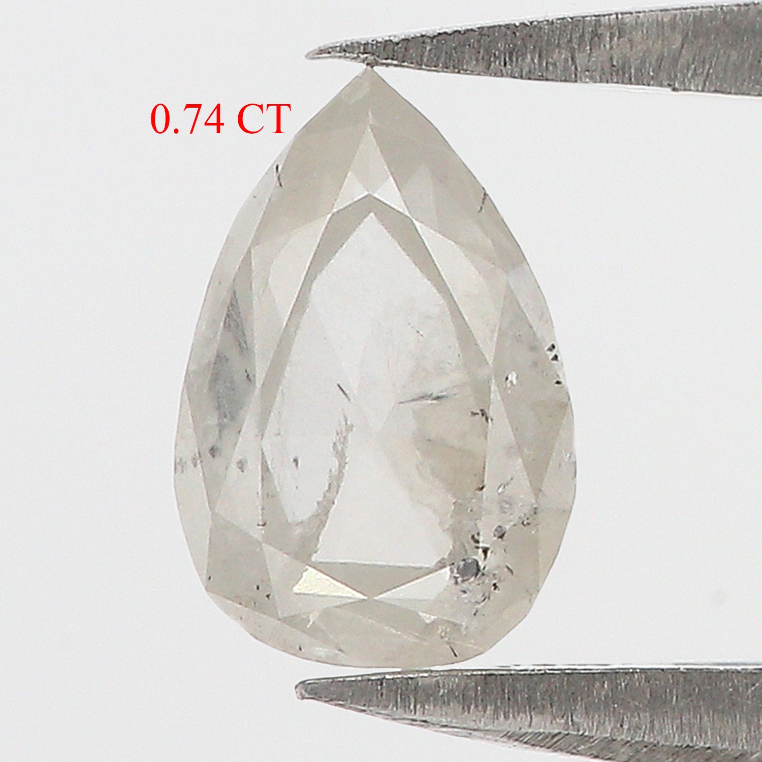 0.74 CT Natural Loose Pear Shape Diamond Grey Color Pear Cut Diamond 7.20 MM Natural Loose White Pear Diamond Pear Rose Cut Diamond QL7463