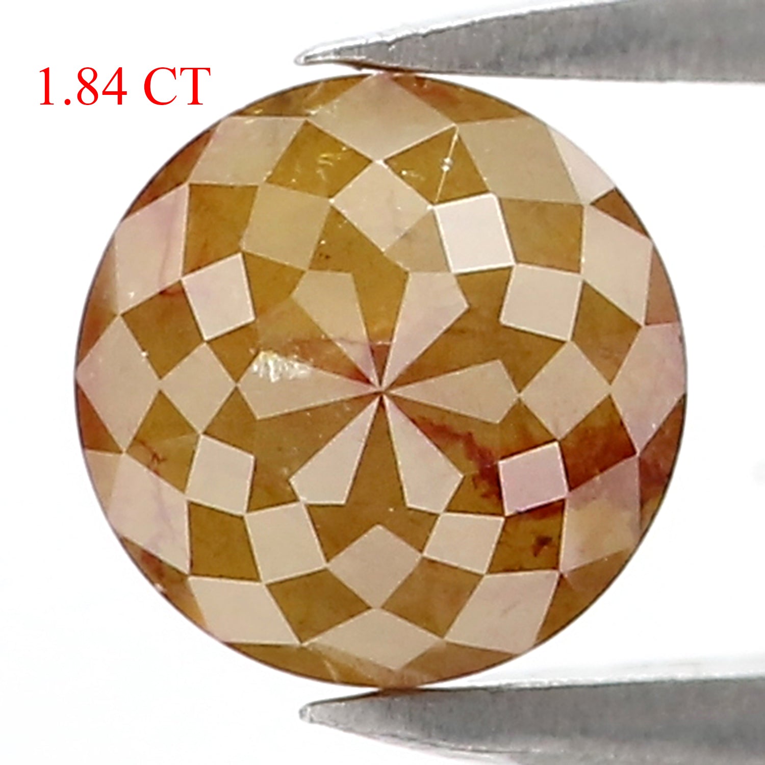 1.84 CT Natural Loose Round Rose Cut Diamond Brown Color Round Shape Diamond 6.60 MM Natural Yellow Diamond Round Rose Cut Diamond LQ5280